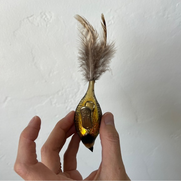 Old World Christmas Meadowlark bird Blown Glass Clip on Ornament feathers - Picture 9 of 16